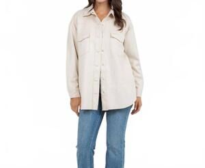NEW JUDSON & CO. snappy in suede jacket in ivory